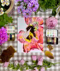 Image 5 of Various Prints - Moth, Hydrangea, Ducks, Yellow Wreath & Bee on Rhodedendron