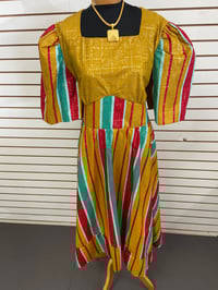 Red Gold Striped Dress 
