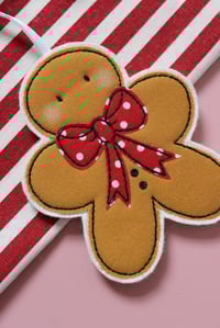 Image 4 of Gingerbread man with bow decoration 
