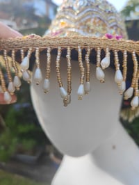 Image 5 of Dolly cowboy hat - recycled sari fabric yellow purple