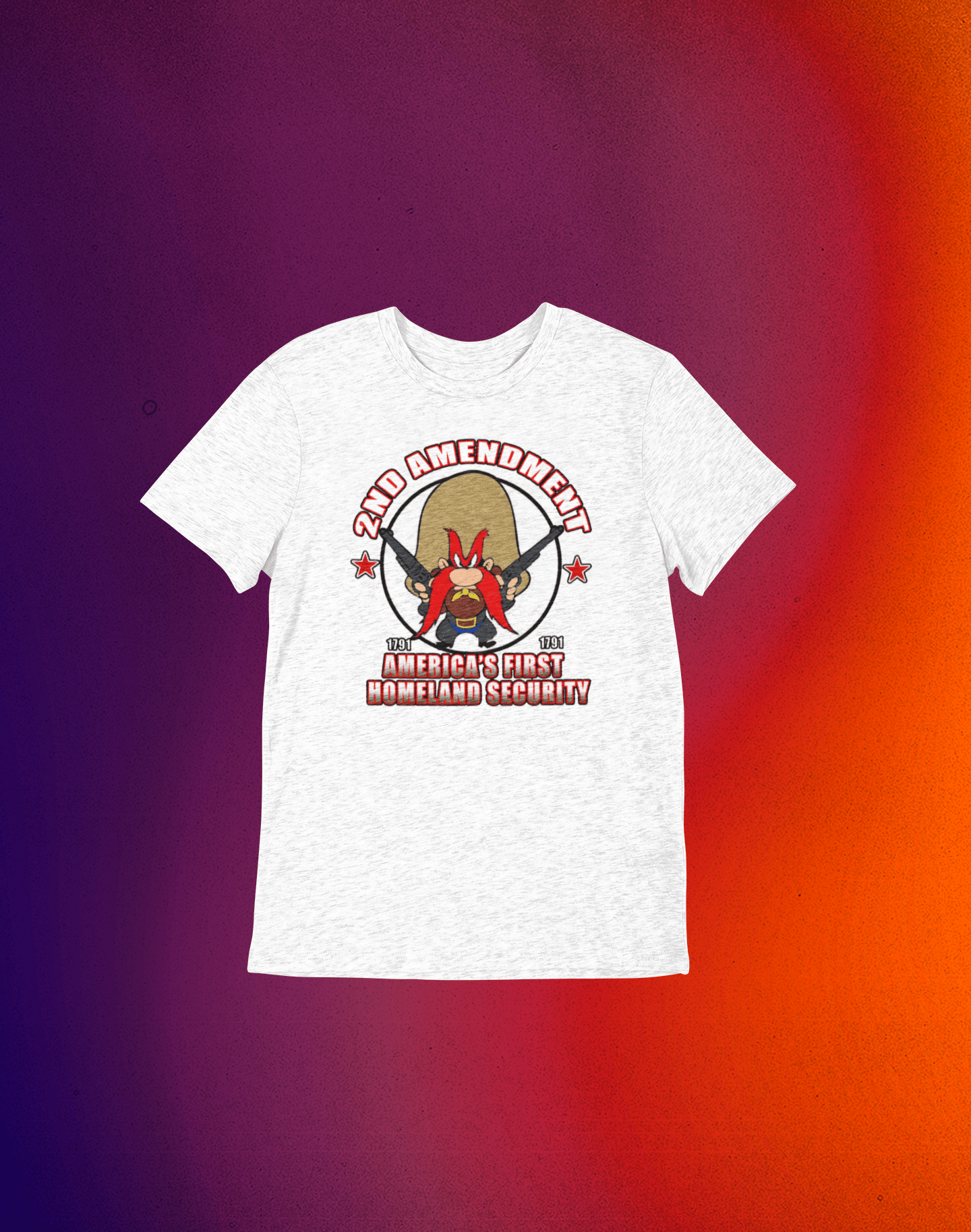 Image of second amendment YOSEMITE SAM PARODY,FUNNY TEE SHIRT