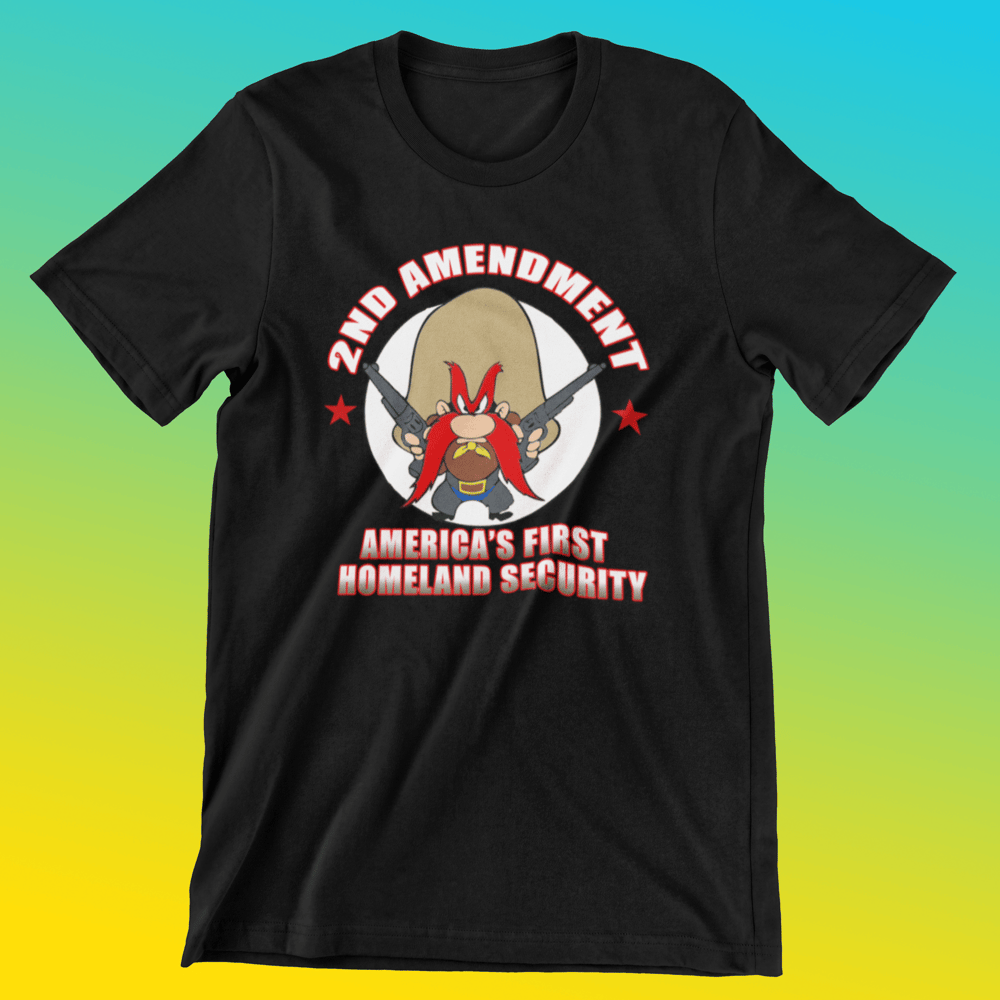 Image of second amendment YOSEMITE SAM PARODY,FUNNY TEE SHIRT