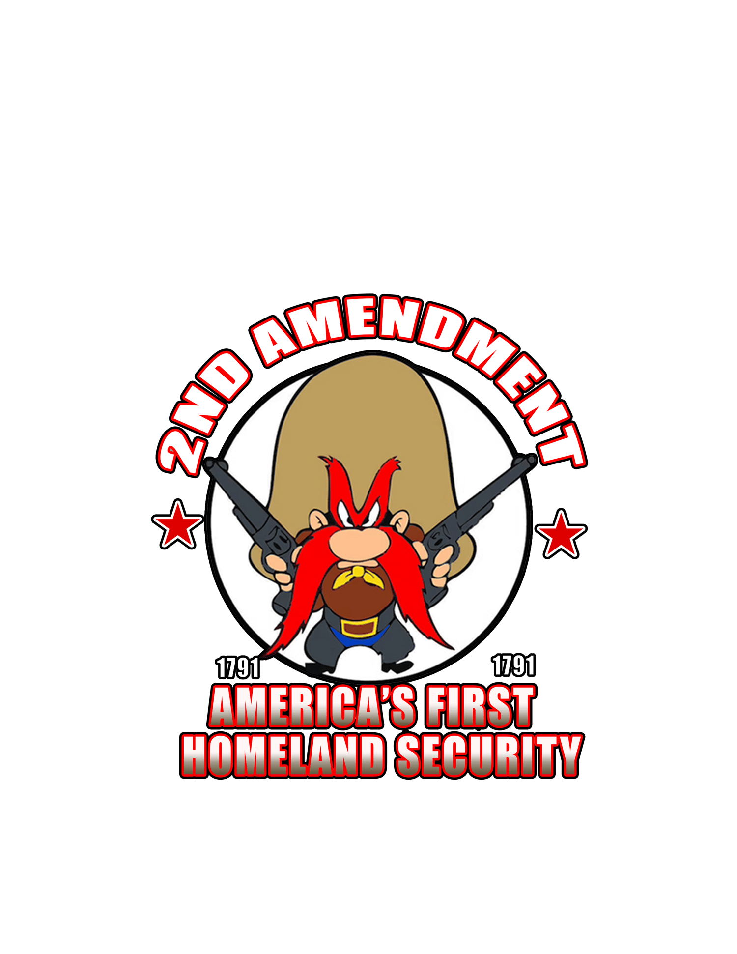 Image of second amendment YOSEMITE SAM PARODY,FUNNY TEE SHIRT
