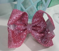 Pink Chunky Glitter Hair Bow