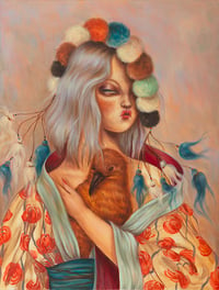 "Pompom Muse with baby chick" Miss Van Limited Print