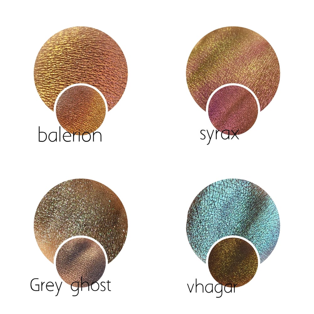 Image of Dragonlord Collection bundle of 4 Extreme multichrome 26mm pressed pan color shift