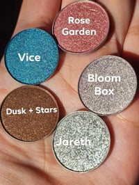 Image 2 of Metallic Chromatics Bundle of 5 duochrome vegan pressed pan shimmery sparkly