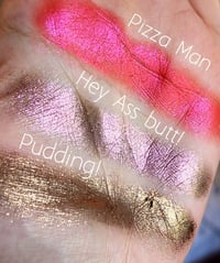 Image 2 of Multichrome Pudding! chameleon pressed pan shimmery golden yellow brown flakes