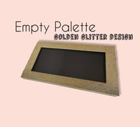 Image 1 of Empty Eyeshadow Magnetic Palette Sparkly Golden Glitter Design Pattern