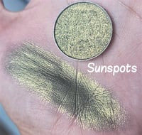 Image 3 of Multi chrome 26mm Sunspots chameleon pressed pan olive gold