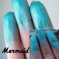 Image 3 of Mermaid silver turquoise teal metallic color shift 26mm pan duochrome shimmery