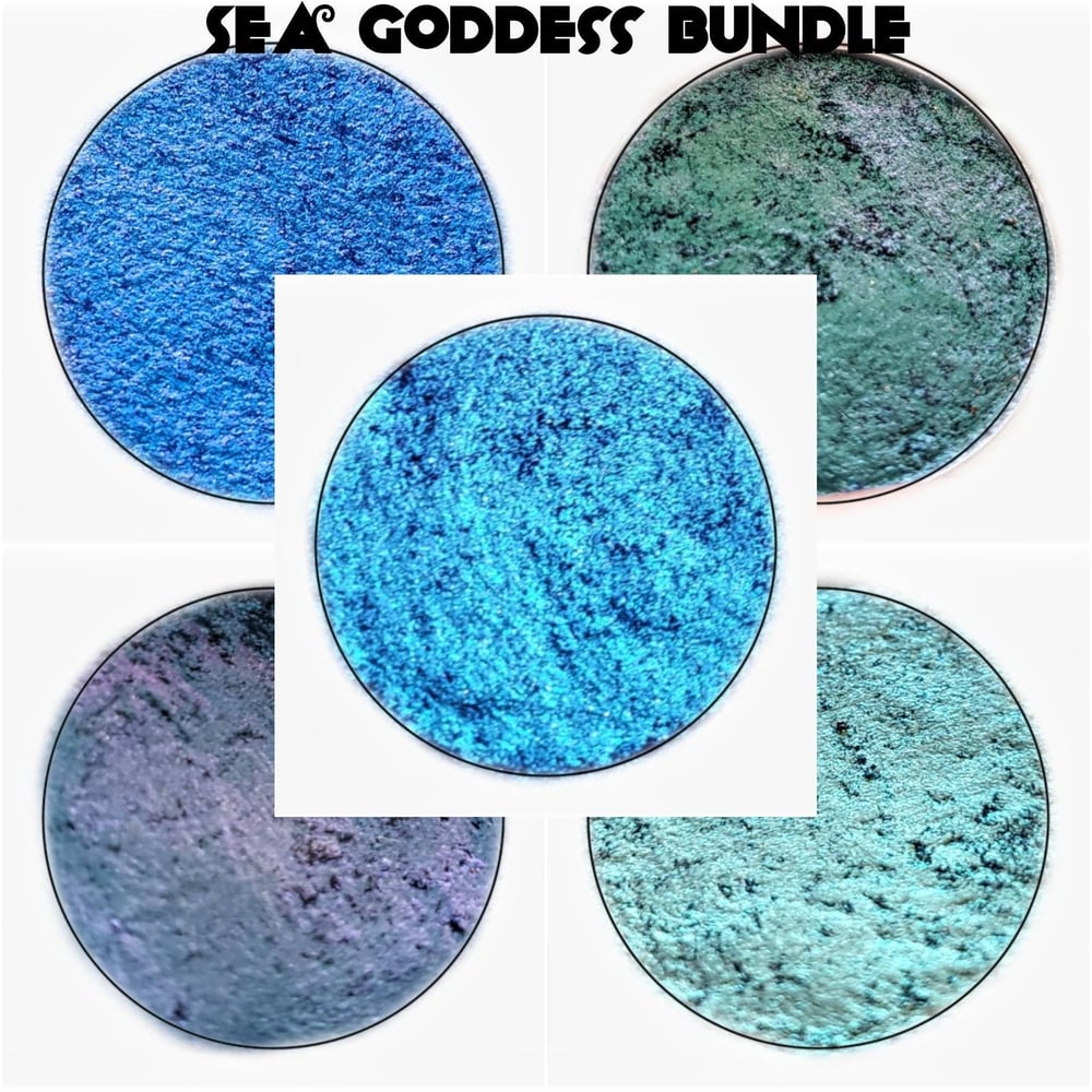 Image of MULTICHROME bundle set of 5 chameleon Sea Goddess blue seagreen turquoise