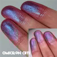 Image 3 of Omicron Ceti Multichrome chameleon pressed pan shimmery Reddish purple blue teal silver