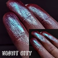 Image 3 of Night City Multichrome chameleon pressed pan plum purple Brown blue teal with icy minty
