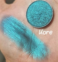 Image 4 of KORE darkened neon icy blue turquoise with Shimmer color shift pan