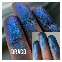 Image 2 of DRACO-Darkened Silver Cerulean blue to plum purple with silver Shimmer