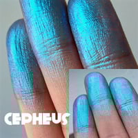 Image 4 of Multichrome Cepheus chameleon pressed pan shimmery metallic blue to turquoise