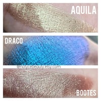 Image 3 of DRACO-Darkened Silver Cerulean blue to plum purple with silver Shimmer