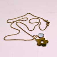 Image 3 of Gold Daisy and Shell Flower Necklace