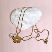 Image 1 of Gold Daisy and Shell Flower Necklace