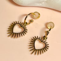 Image 4 of Spiky Heart Half Hoops