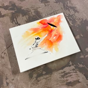 Image of "Attacking The Blank Canvas" 1/1 (orange) on Double Deep Edge Canvas