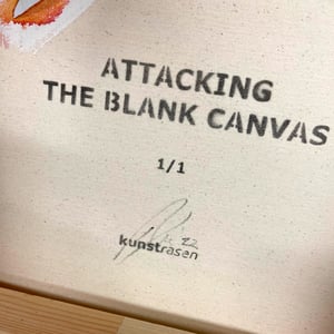 Image of "Attacking The Blank Canvas" 1/1 (orange) on Double Deep Edge Canvas