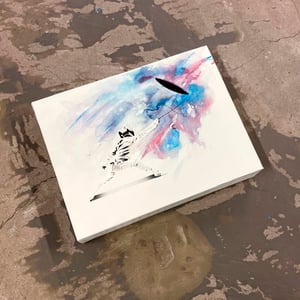 Image of "Attacking The Blank Canvas" 1/1 (blue) on Double Deep Edge Canvas