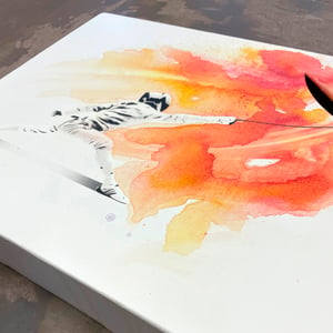 Image of "Attacking The Blank Canvas" 1/1 (orange) on Double Deep Edge Canvas