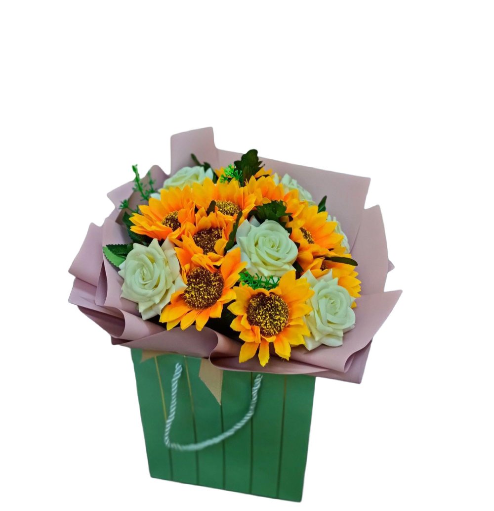 Image of Sun Flower rose Bouquet