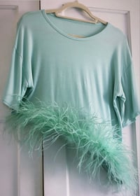 Image 5 of Ostrich Feather Asymmetrical T-Shirt