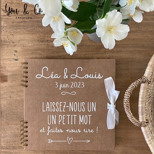 Image of Livre d'or mariage personnalisable "Laissez-nous un petit mot"