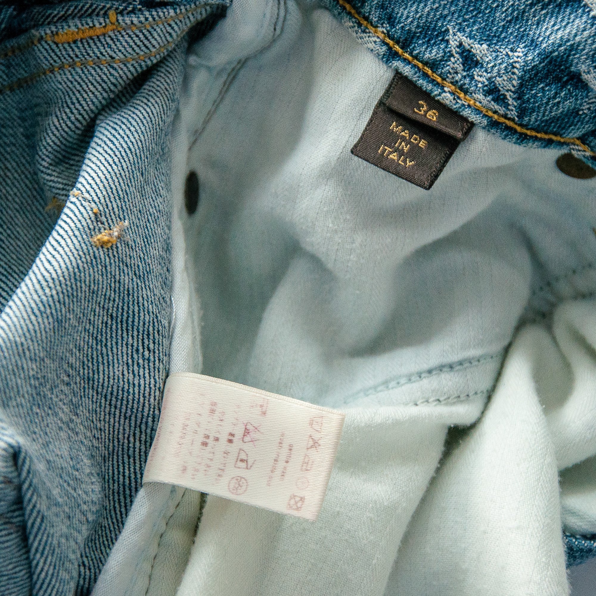 Image of Louis Vuitton 2008 Denim Monogram Mini Skirt