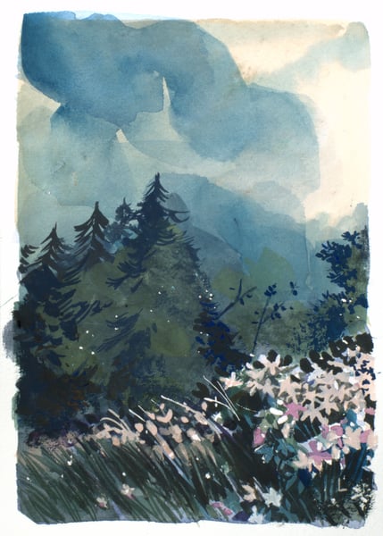 Image of Painting: Hillside Wildflowers