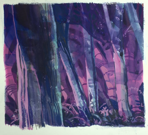 Image of Painting: Pink Light in the Forest