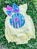 Lily inspired ruffle romper with bow