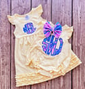 Lily inspired ruffle romper with bow