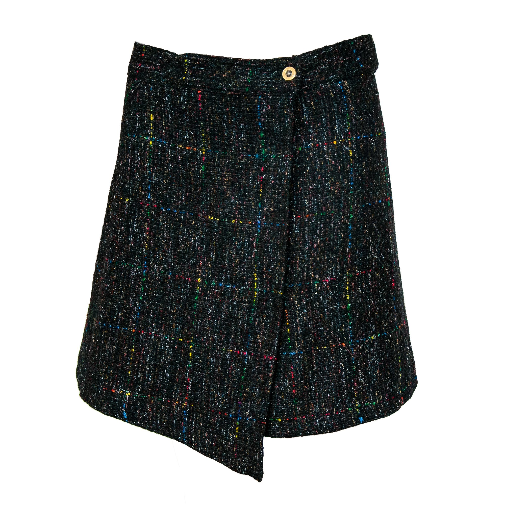 Image of Versace Wool Boucle Multicolour Skirt Suit