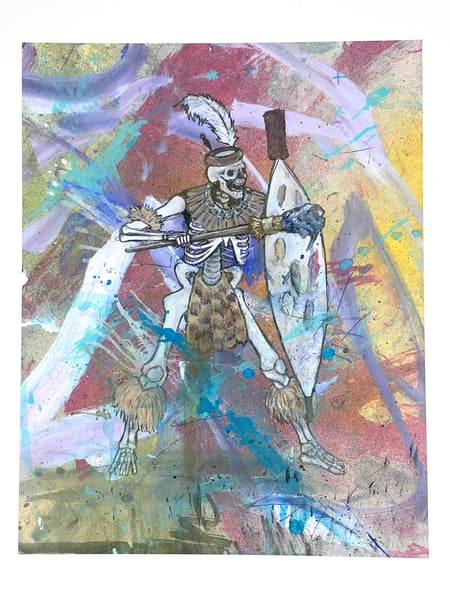 Image of Zulu Skeleton Art Warrior (Artist Proof)