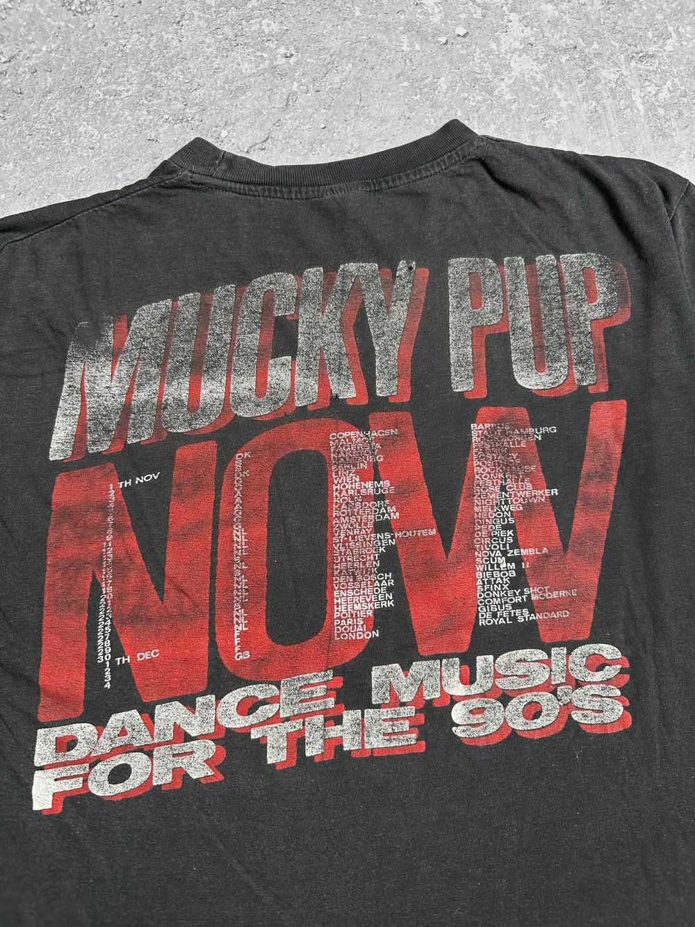 Rare* Mucky Pup 1990 'Now: Dance Music For The 90's' T-Shirt 
