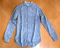 Image 1 of Frank Leder fabric indigo dyed linen shirt, made in Germany, size XS (fits S)