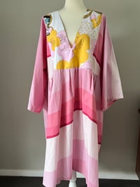 Image 1 of Midi Boho Style Dress - Pink Waves- Curve