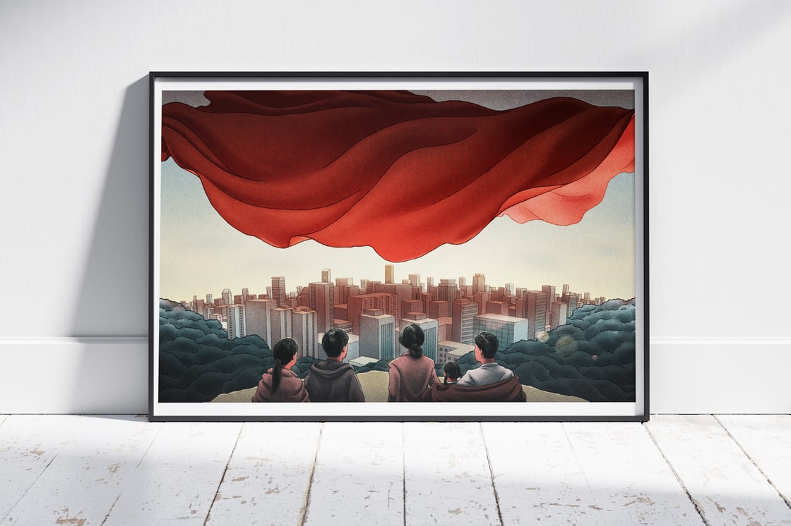 Image of Red Cloth print