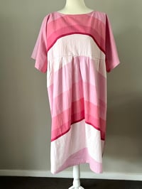 Image 1 of Midi Baby Doll dress Pink Waves 