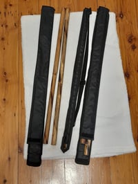 Image 1 of Pair of Rattan Sticks with Carry Black Bag 27 x 3/4-1 inch - Combat Koalas