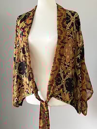 Image 3 of Cropped Kimono sheer black paisley