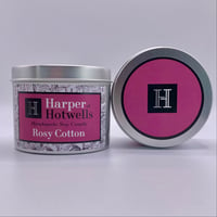 Image 1 of ROSY COTTON SOY CANDLE IN A TIN