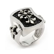 Image of Fleur De Lys Cross Sterling Silver str013