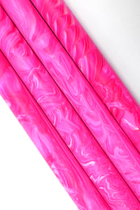 Image 1 of Tickled Pink, custom bespoke pen blanks, high pressure cured with Alumilite Resin. Bespoke ready!