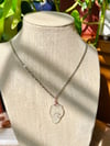 White Sea Glass Pink Wave Pendant